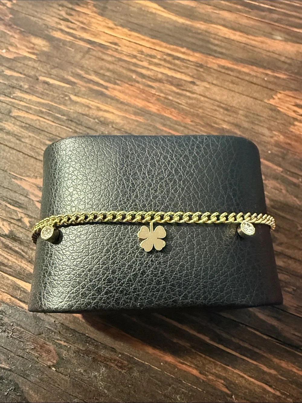 Gold Plated On Stainless Dainty Clover Charm Bracelet - Women Accessories